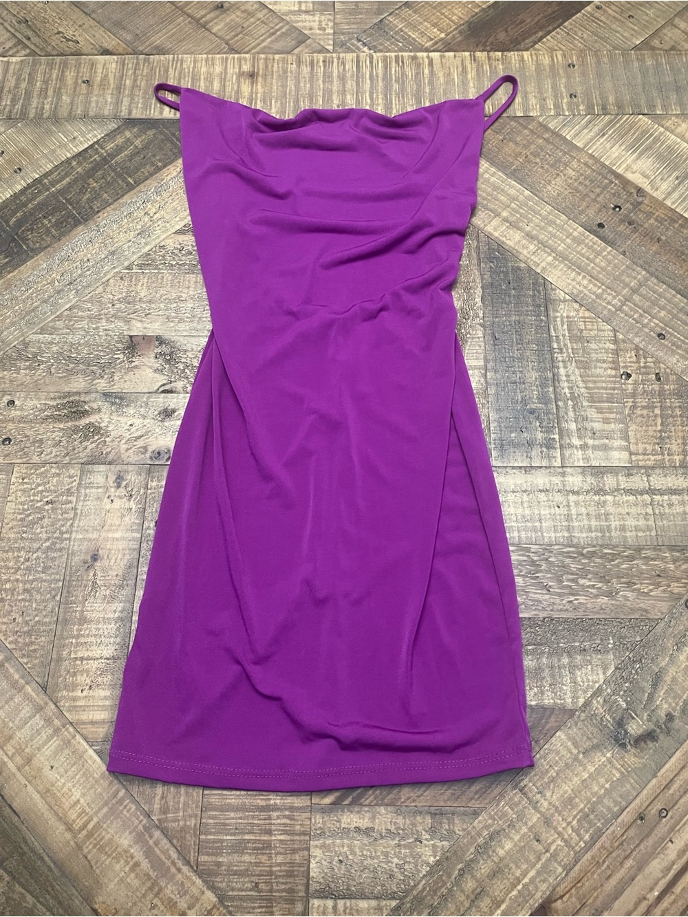 Wearever Vibrant Purple Cowl Neck Bodycon Mini Dress